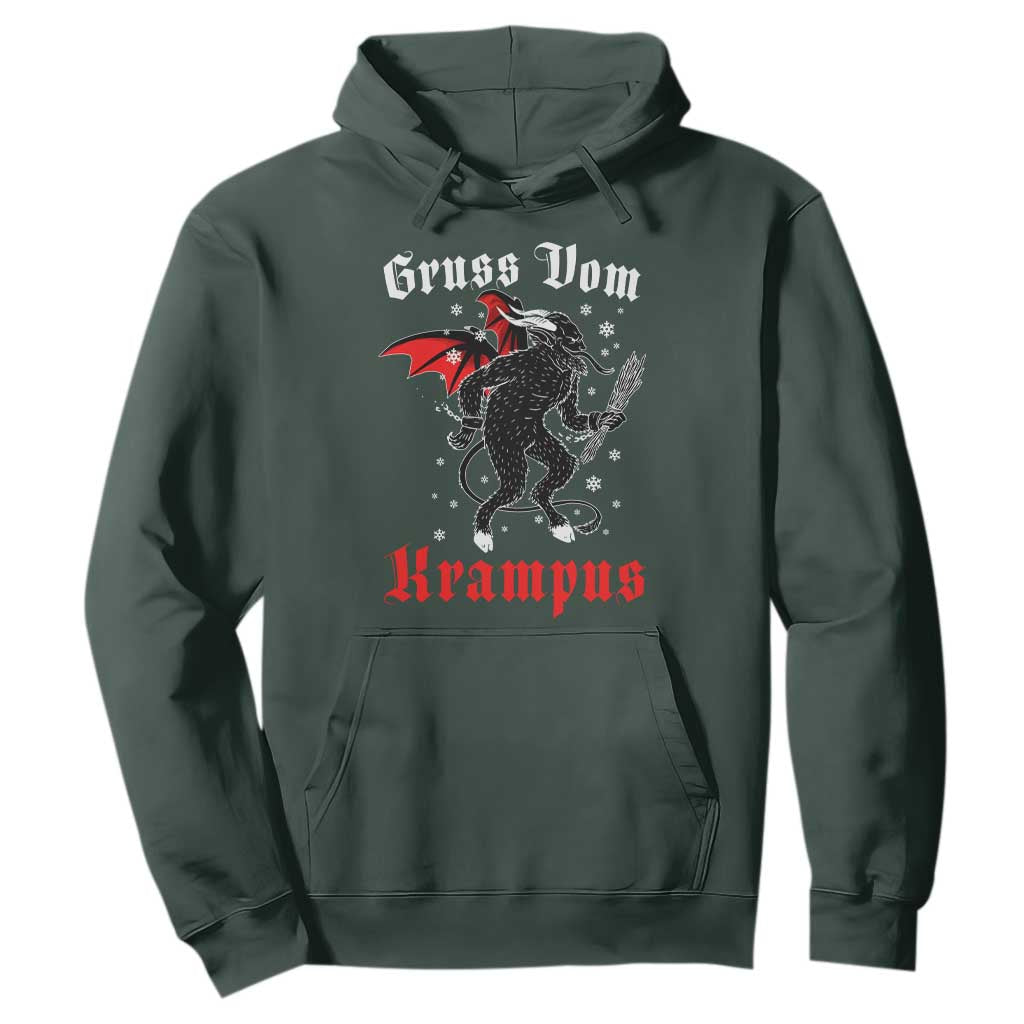 Christmas Krampus Hoodie Scary Horror Goth Xmas Gruss Von Krampus TS10 Dark Forest Green Print Your Wear