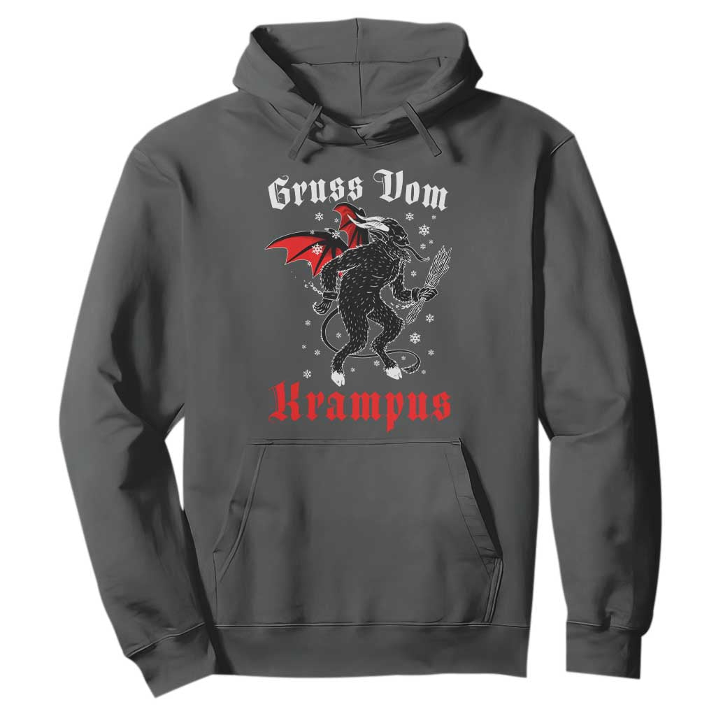 Christmas Krampus Hoodie Scary Horror Goth Xmas Gruss Von Krampus TS10 Dark Heather Print Your Wear