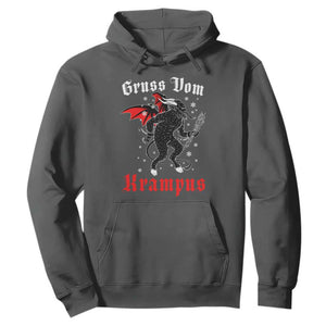 Christmas Krampus Hoodie Scary Horror Goth Xmas Gruss Von Krampus TS10 Dark Heather Print Your Wear
