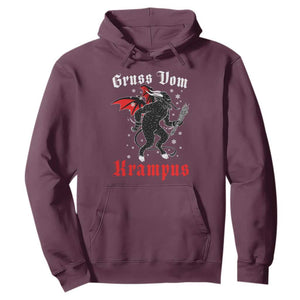 Christmas Krampus Hoodie Scary Horror Goth Xmas Gruss Von Krampus TS10 Maroon Print Your Wear