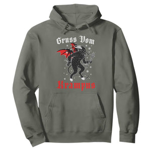 Christmas Krampus Hoodie Scary Horror Goth Xmas Gruss Von Krampus TS10 Military Green Print Your Wear