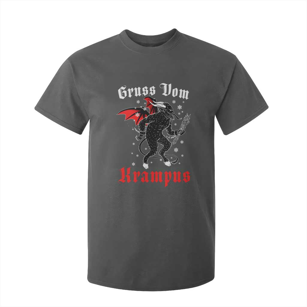 Christmas Krampus T Shirt For Kid Scary Horror Goth Xmas Gruss Von Krampus TS10 Dark Heather Print Your Wear