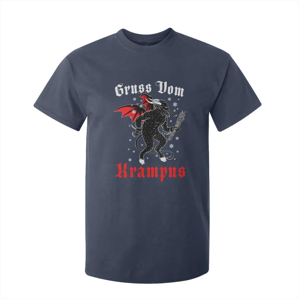 Christmas Krampus T Shirt For Kid Scary Horror Goth Xmas Gruss Von Krampus TS10 Navy Print Your Wear
