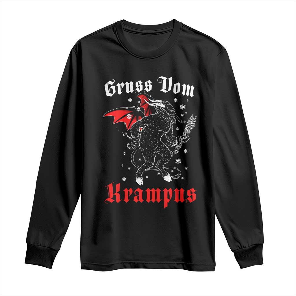 Christmas Krampus Long Sleeve Shirt Scary Horror Goth Xmas Gruss Von Krampus TS10 Black Print Your Wear