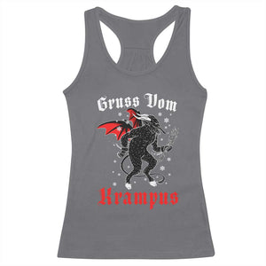 Christmas Krampus Racerback Tank Top Scary Horror Goth Xmas Gruss Von Krampus TS10 Charcoal Print Your Wear