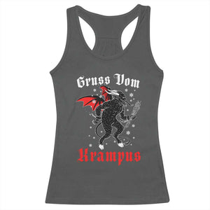 Christmas Krampus Racerback Tank Top Scary Horror Goth Xmas Gruss Von Krampus TS10 Dark Heather Print Your Wear