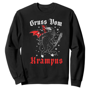Christmas Krampus Sweatshirt Scary Horror Goth Xmas Gruss Von Krampus TS10 Black Print Your Wear