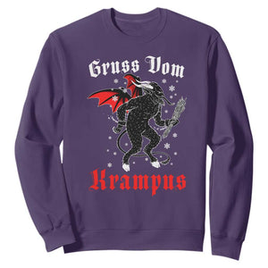 Christmas Krampus Sweatshirt Scary Horror Goth Xmas Gruss Von Krampus TS10 Purple Print Your Wear