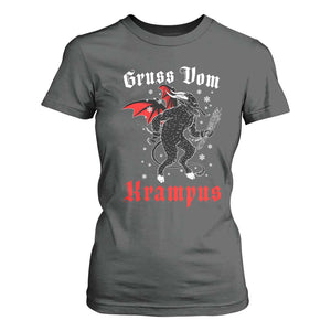 Christmas Krampus T Shirt For Women Scary Horror Goth Xmas Gruss Von Krampus TS10 Dark Heather Print Your Wear