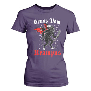 Christmas Krampus T Shirt For Women Scary Horror Goth Xmas Gruss Von Krampus TS10 Purple Print Your Wear