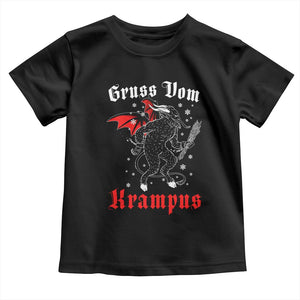 Christmas Krampus Toddler T Shirt Scary Horror Goth Xmas Gruss Von Krampus TS10 Black Print Your Wear