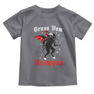 Christmas Krampus Toddler T Shirt Scary Horror Goth Xmas Gruss Von Krampus TS10 Charcoal Print Your Wear