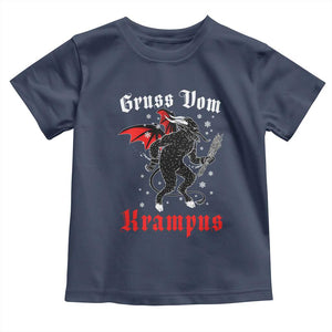 Christmas Krampus Toddler T Shirt Scary Horror Goth Xmas Gruss Von Krampus TS10 Navy Print Your Wear