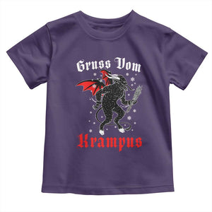 Christmas Krampus Toddler T Shirt Scary Horror Goth Xmas Gruss Von Krampus TS10 Purple Print Your Wear