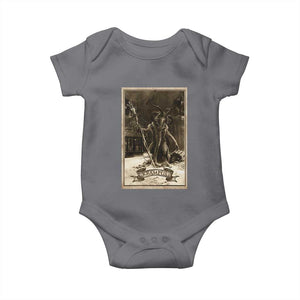 Christmas Krampus Baby Onesie Xmas Horror Ugly Sweater Krampus Tarot Card Evil Pajama TS10 Charcoal Print Your Wear