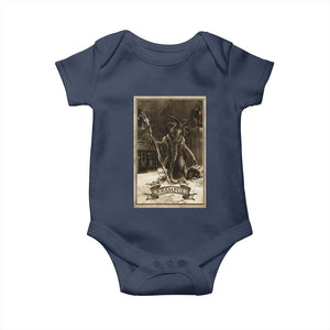 Christmas Krampus Baby Onesie Xmas Horror Ugly Sweater Krampus Tarot Card Evil Pajama TS10 Navy Print Your Wear