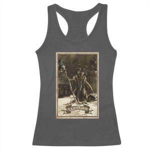 Christmas Krampus Racerback Tank Top Xmas Horror Ugly Sweater Krampus Tarot Card Evil Pajama TS10 Dark Heather Print Your Wear