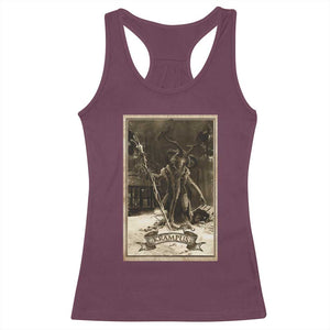 Christmas Krampus Racerback Tank Top Xmas Horror Ugly Sweater Krampus Tarot Card Evil Pajama TS10 Maroon Print Your Wear