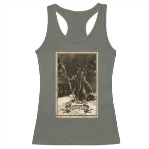 Christmas Krampus Racerback Tank Top Xmas Horror Ugly Sweater Krampus Tarot Card Evil Pajama TS10 Military Green Print Your Wear