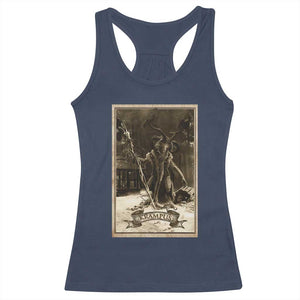 Christmas Krampus Racerback Tank Top Xmas Horror Ugly Sweater Krampus Tarot Card Evil Pajama TS10 Navy Print Your Wear