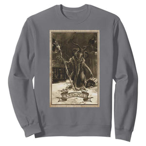 Christmas Krampus Sweatshirt Xmas Horror Ugly Sweater Krampus Tarot Card Evil Pajama TS10 Charcoal Print Your Wear