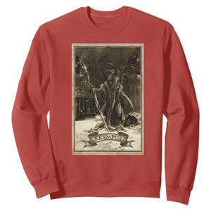 Christmas Krampus Sweatshirt Xmas Horror Ugly Sweater Krampus Tarot Card Evil Pajama TS10 Red Print Your Wear