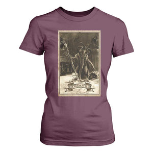 Christmas Krampus T Shirt For Women Xmas Horror Ugly Sweater Krampus Tarot Card Evil Pajama TS10 Maroon Print Your Wear