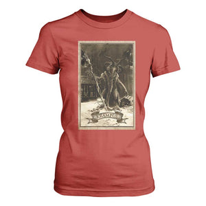 Christmas Krampus T Shirt For Women Xmas Horror Ugly Sweater Krampus Tarot Card Evil Pajama TS10 Red Print Your Wear