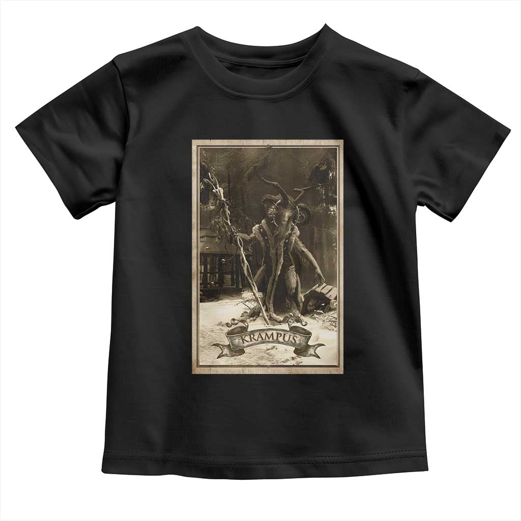 Christmas Krampus Toddler T Shirt Xmas Horror Ugly Sweater Krampus Tarot Card Evil Pajama TS10 Black Print Your Wear