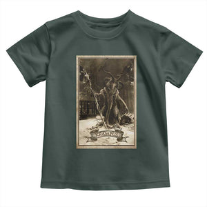 Christmas Krampus Toddler T Shirt Xmas Horror Ugly Sweater Krampus Tarot Card Evil Pajama TS10 Dark Forest Green Print Your Wear