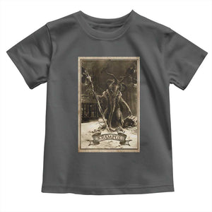 Christmas Krampus Toddler T Shirt Xmas Horror Ugly Sweater Krampus Tarot Card Evil Pajama TS10 Dark Heather Print Your Wear