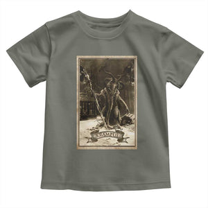 Christmas Krampus Toddler T Shirt Xmas Horror Ugly Sweater Krampus Tarot Card Evil Pajama TS10 Military Green Print Your Wear