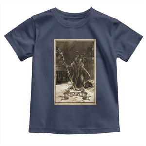 Christmas Krampus Toddler T Shirt Xmas Horror Ugly Sweater Krampus Tarot Card Evil Pajama TS10 Navy Print Your Wear