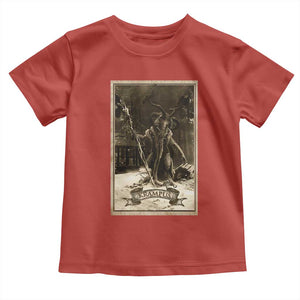 Christmas Krampus Toddler T Shirt Xmas Horror Ugly Sweater Krampus Tarot Card Evil Pajama TS10 Red Print Your Wear