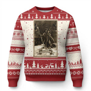Krampus Ugly Christmas Sweater Xmas Horror Ugly Sweater Krampus Tarot Card Evil Pajama TS10 Red Print Your Wear