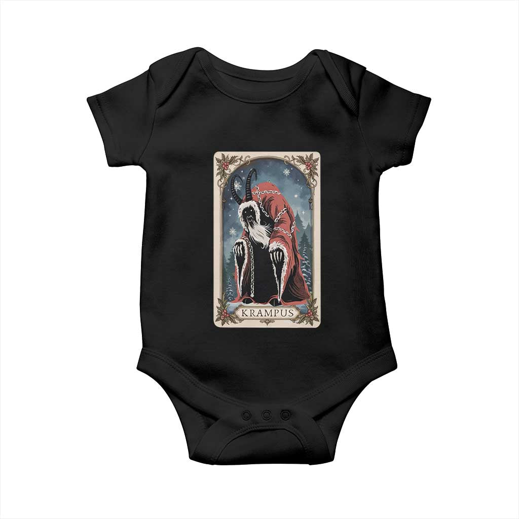 Christmas Krampus Baby Onesie Tarot Card Xmas Horror Ugly Sweater Evil Pajama TS10 Black Print Your Wear