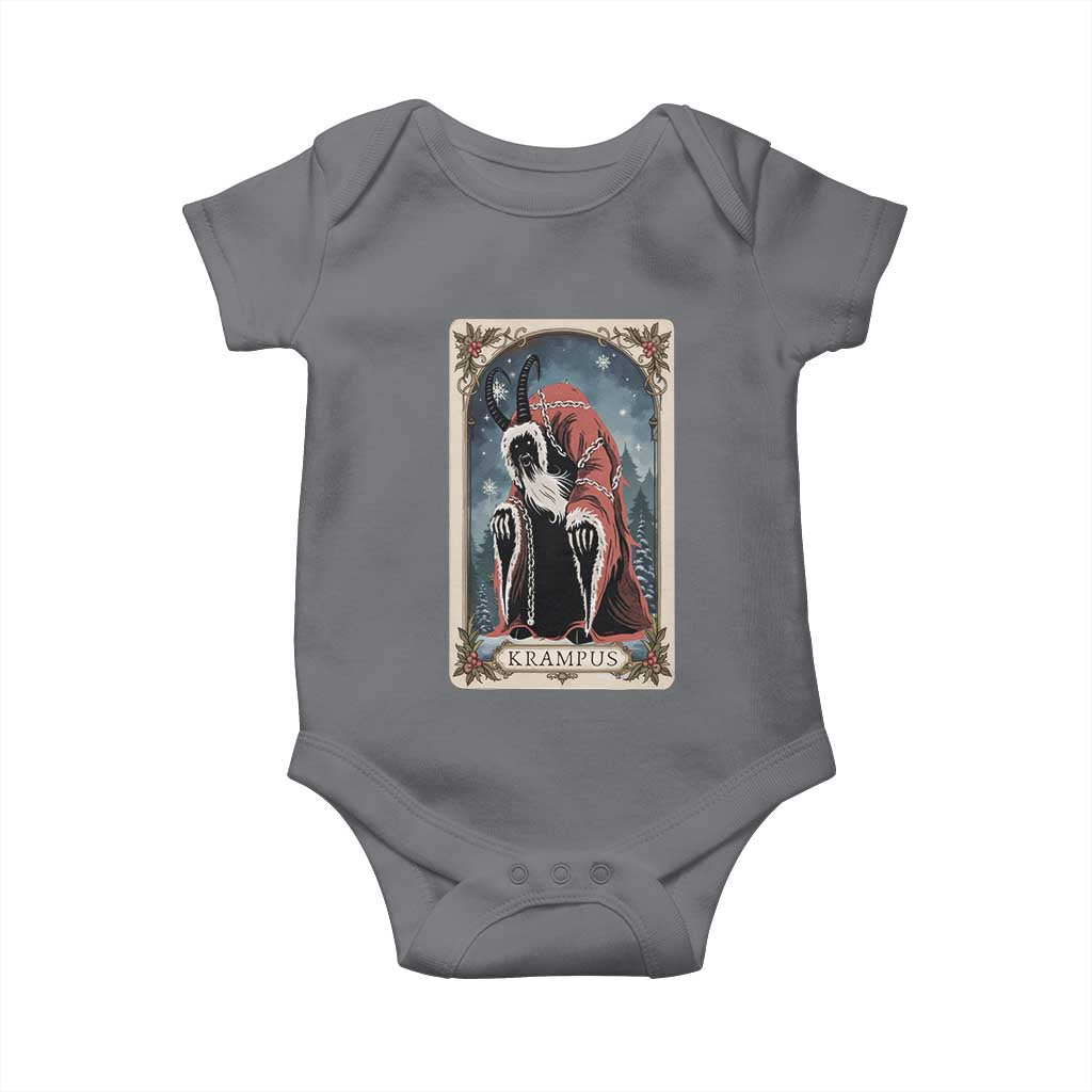 Christmas Krampus Baby Onesie Tarot Card Xmas Horror Ugly Sweater Evil Pajama TS10 Charcoal Print Your Wear