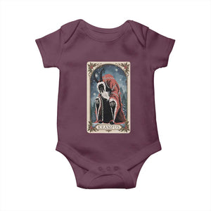 Christmas Krampus Baby Onesie Tarot Card Xmas Horror Ugly Sweater Evil Pajama TS10 Maroon Print Your Wear