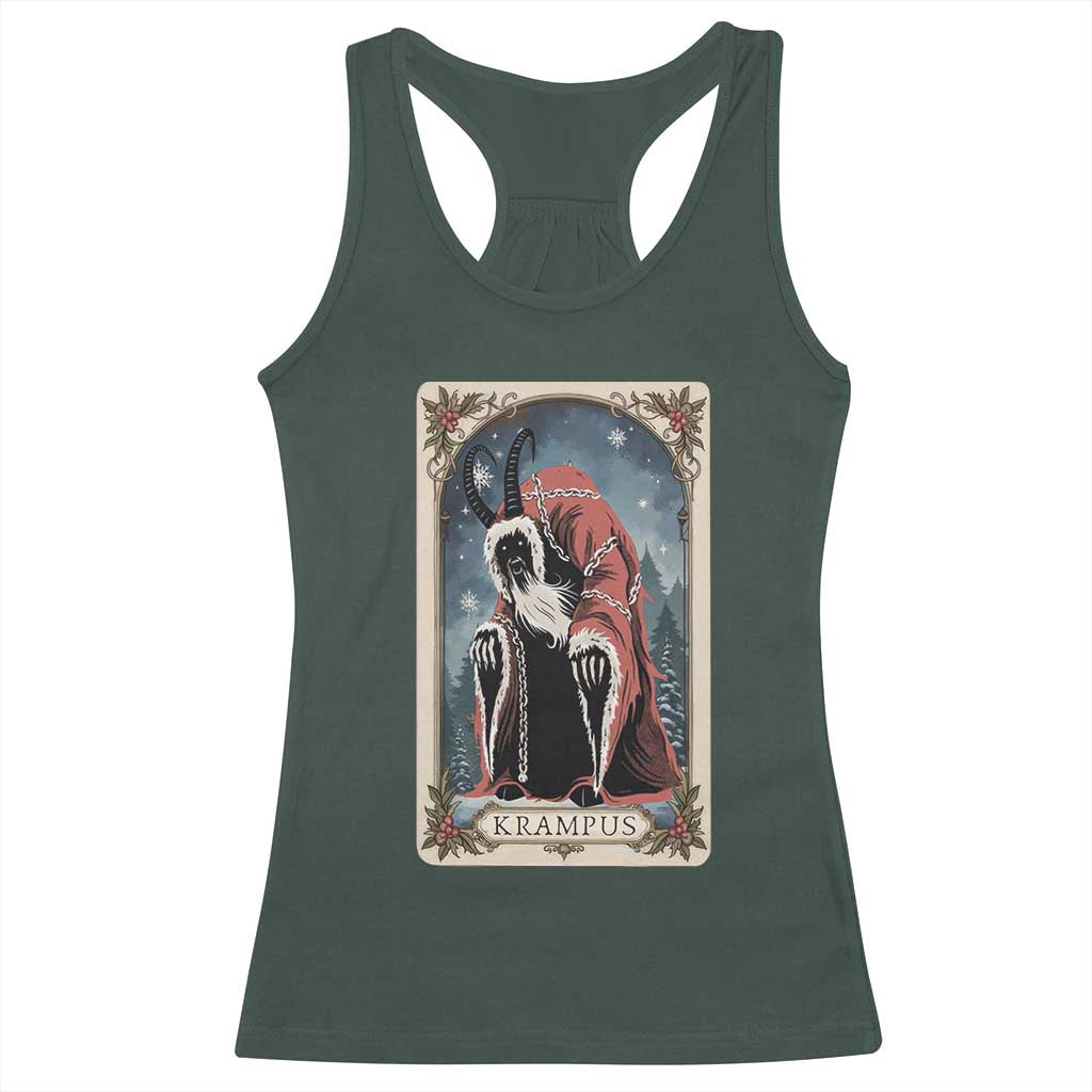 Christmas Krampus Racerback Tank Top Tarot Card Xmas Horror Ugly Sweater Evil Pajama TS10 Dark Forest Green Print Your Wear