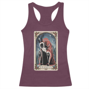 Christmas Krampus Racerback Tank Top Tarot Card Xmas Horror Ugly Sweater Evil Pajama TS10 Maroon Print Your Wear