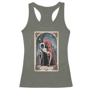 Christmas Krampus Racerback Tank Top Tarot Card Xmas Horror Ugly Sweater Evil Pajama TS10 Military Green Print Your Wear