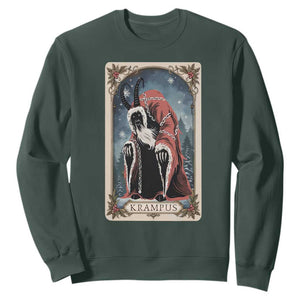 Christmas Krampus Sweatshirt Tarot Card Xmas Horror Ugly Sweater Evil Pajama TS10 Dark Forest Green Print Your Wear