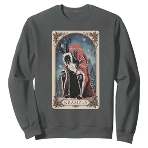 Christmas Krampus Sweatshirt Tarot Card Xmas Horror Ugly Sweater Evil Pajama TS10 Dark Heather Print Your Wear