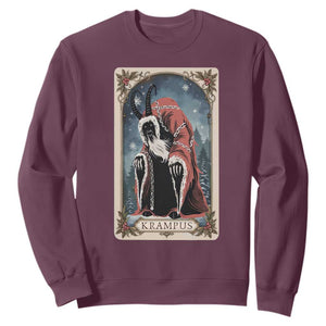 Christmas Krampus Sweatshirt Tarot Card Xmas Horror Ugly Sweater Evil Pajama TS10 Maroon Print Your Wear