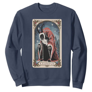 Christmas Krampus Sweatshirt Tarot Card Xmas Horror Ugly Sweater Evil Pajama TS10 Navy Print Your Wear
