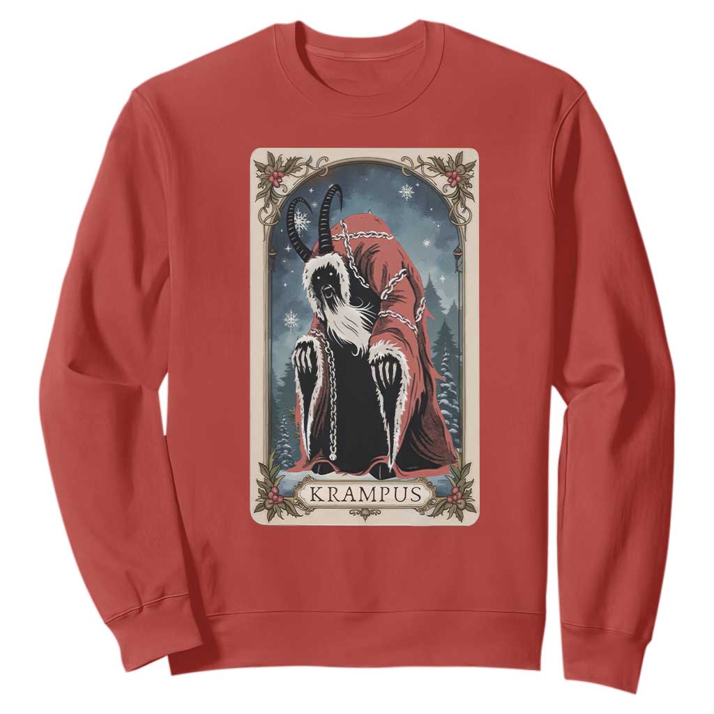 Christmas Krampus Sweatshirt Tarot Card Xmas Horror Ugly Sweater Evil Pajama TS10 Red Print Your Wear