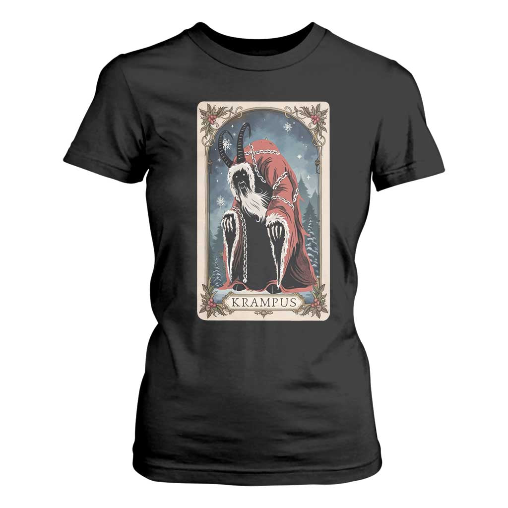 Christmas Krampus T Shirt For Women Tarot Card Xmas Horror Ugly Sweater Evil Pajama TS10 Black Print Your Wear
