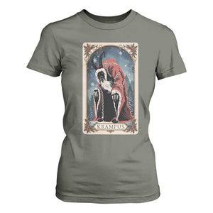Christmas Krampus T Shirt For Women Tarot Card Xmas Horror Ugly Sweater Evil Pajama TS10 Military Green Print Your Wear