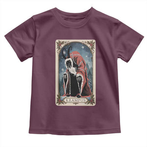 Christmas Krampus Toddler T Shirt Tarot Card Xmas Horror Ugly Sweater Evil Pajama TS10 Maroon Print Your Wear