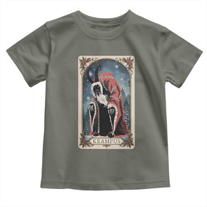Christmas Krampus Toddler T Shirt Tarot Card Xmas Horror Ugly Sweater Evil Pajama TS10 Military Green Print Your Wear